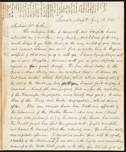 Letter from Samuel May, Leicester, Mass., to John Bishop Estlin, July 13, 1851