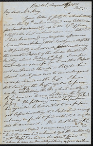 Letter from John Bishop Estlin, Bristol, to Samuel May, August 15th, 1851
