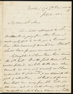 Letter from John Bishop Estlin, Dublin, to Samuel May, July 16, 1852