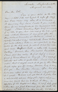 Letter from Samuel May, Leicester, Mass., to John Bishop Estlin, August 31, 1852
