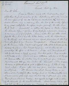 Letter from Samuel May, Leicester, [Mass.], to John Bishop Estlin, Oct. 19, 1852