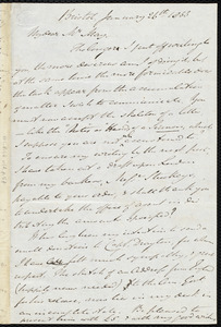 Letter from John Bishop Estlin, Bristol, to Samuel May, January 26th, 1853