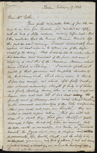 Letter from Samuel May, Boston, to John Bishop Estlin, February 17, 1853