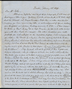 Letter from Samuel May, Boston, to John Bishop Estlin, February 28, 1853