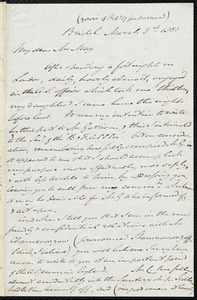 Letter from John Bishop Estlin, Bristol, to Samuel May, March 3rd, 1853