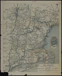 Automobile map of New England showing the ideal tour