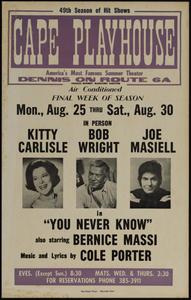 In person Kitty Carlisle, Bob Wright, Joe Masiell in "You Never Know" also starring Bernice Massi