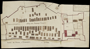 Plan du Fort du Sault de St. Louis et du village des sauvages Iroquois