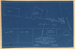 Plan of corner of Mt. Pleasant St. & Atlantic Ave. showing land taken from Torrey lot for widening Atlantic Ave.
