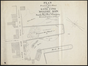 Plan of a proposed new wharf in Long Cove, Rockport, Mass., laid out by the Sandy Bay Pier Company