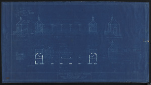 Sketch of proposed field house & bleechers, Evans Field, Town of Rockport, Mass.