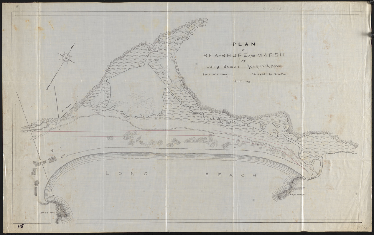 Plan of sea-shore and marsh at Long Beach, Rockport, Mass.