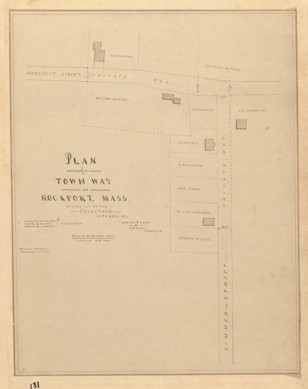 Plan of a town way in Rockport, Mass., as laid out by the selectmen
