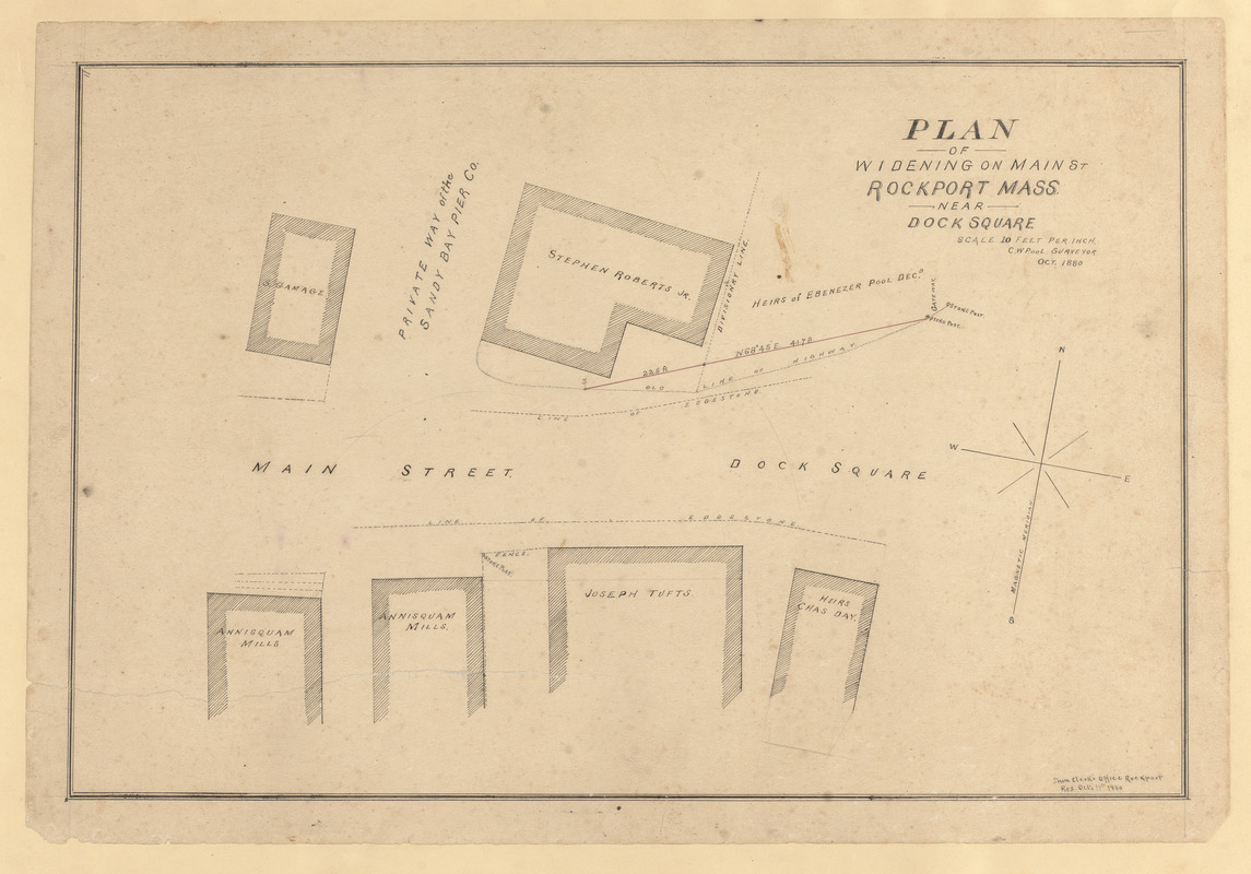 Plan of widening on Main St., Rockport, Mass., near Dock Square