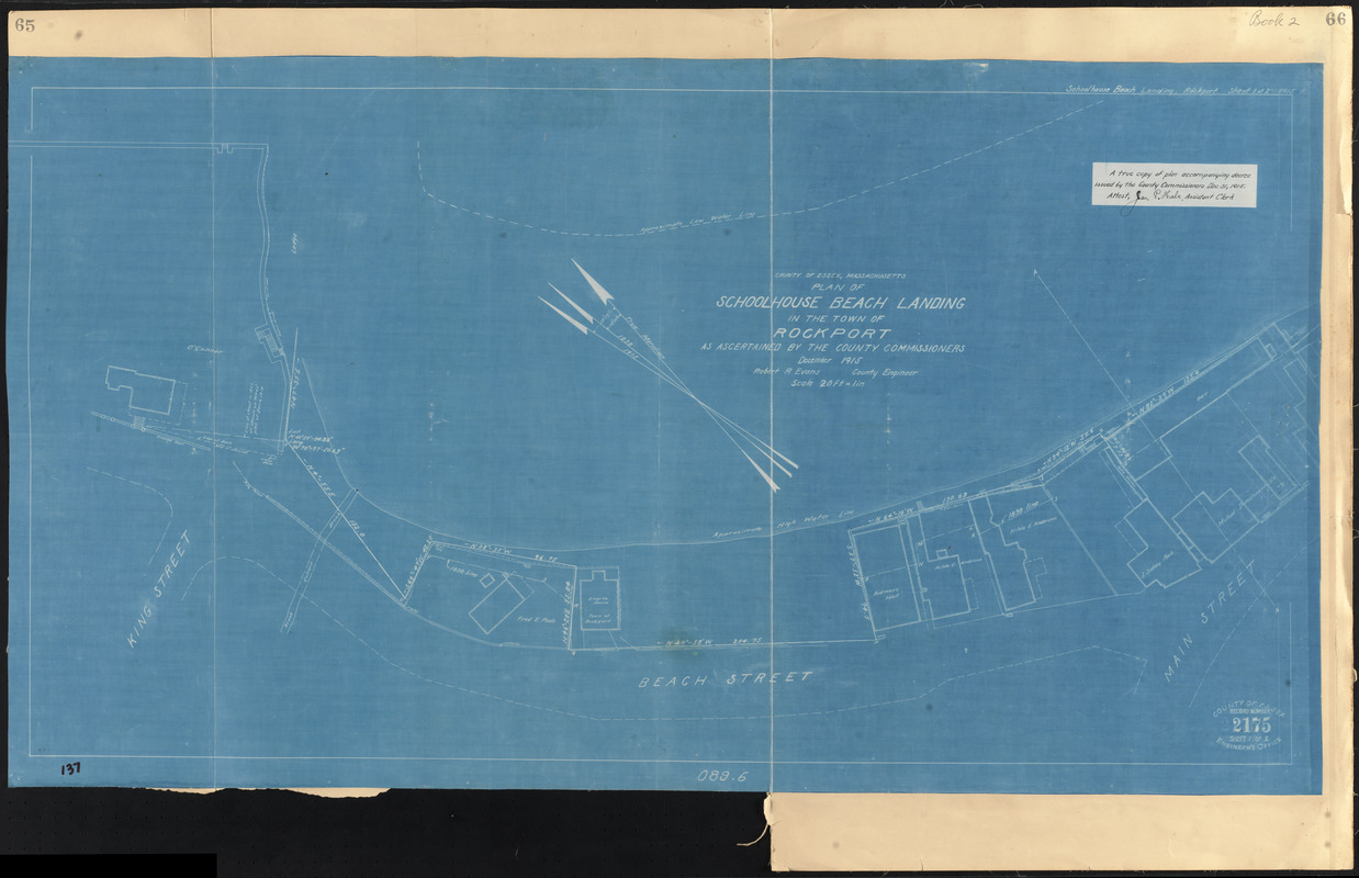 Plan of Schoolhouse Beach Landing in the town of Rockport as ascertained by the county commissioners
