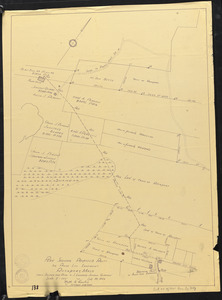 Plan showing proposed route for power line easement, Rockport, Mass., from Squam Hill Road to J. Leonard Johnson Quarries