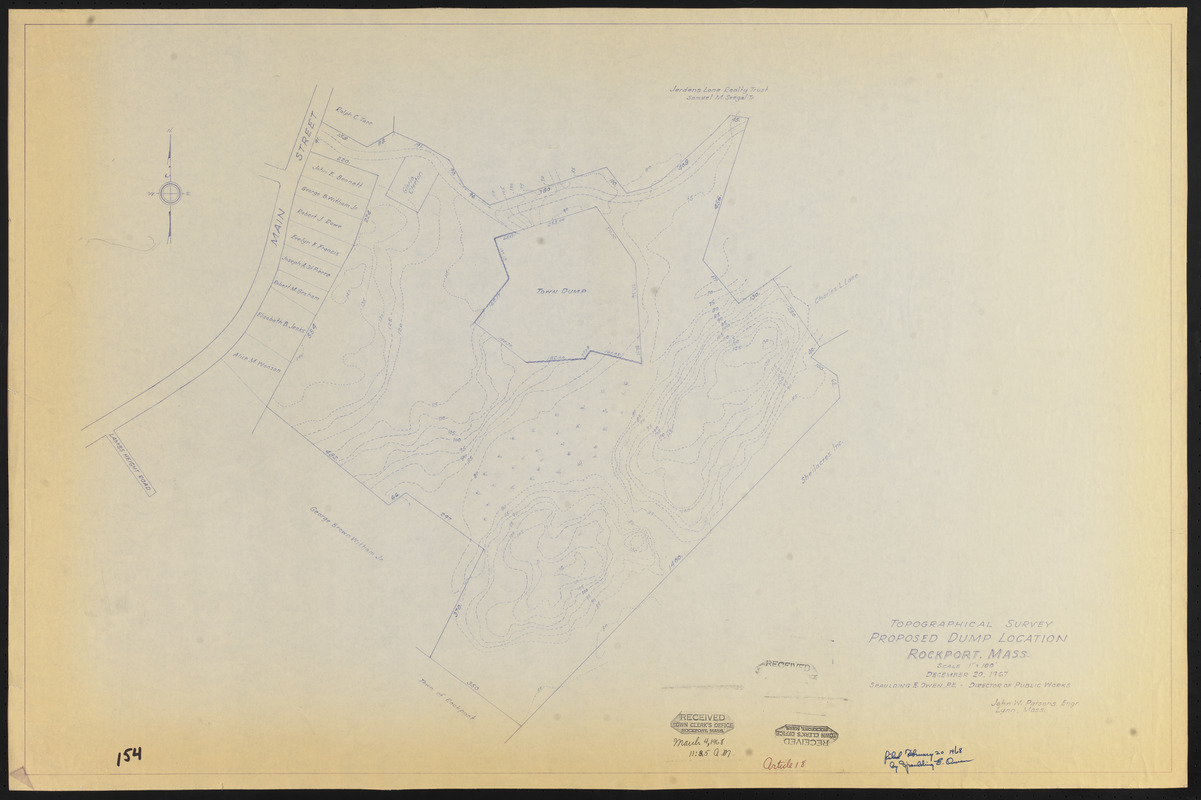 Topographical survey, proposed dump location, Rockport, Mass.