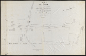 Plan of premises in Rockport, Mass., at and near the crossing of a private way & highway by the Pigeon Hill Granite Company's rail-road
