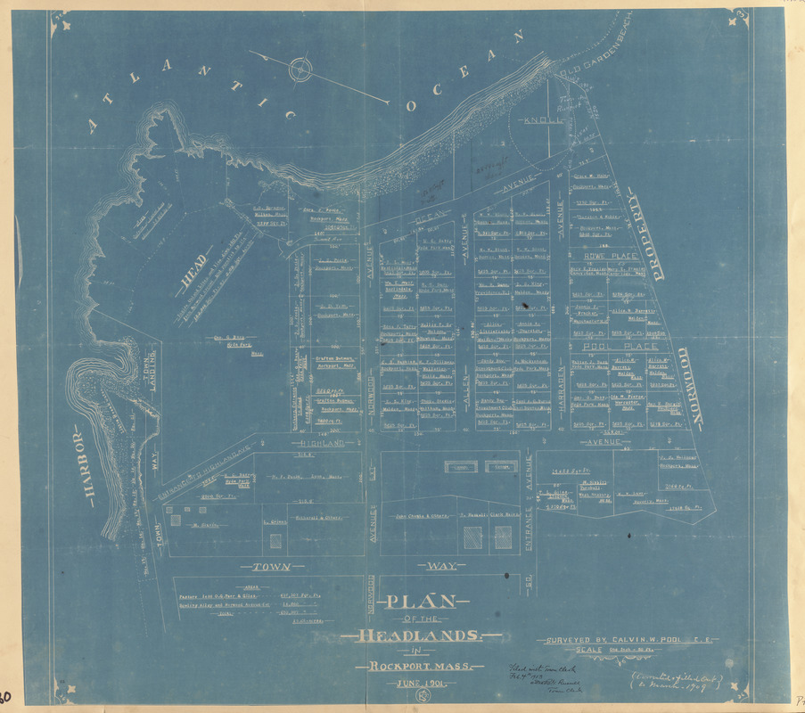 Plan of the headlands in Rockport, Mass.