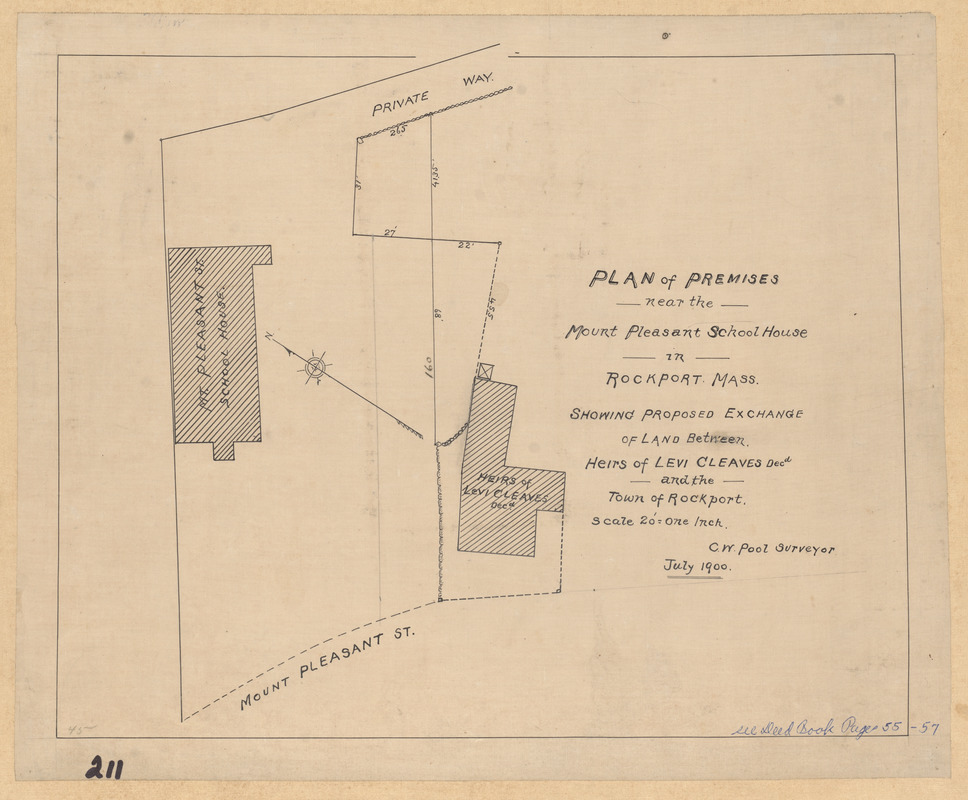 Plan of premises near the Mount Pleasant School House in Rockport, Mass