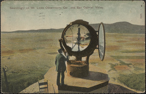 Searchlight on Mt. Lowe Observatory, Cal., and San Gabriel Valley