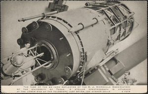 The tube of the 82-inch reflector of the W. J. McDonald Observatory of the University of Texas
