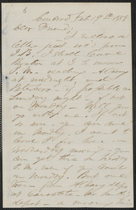 F. B. Sanborn autograph letter signed to [Thomas Wentworth Higginson], Concord, 19 February 1858
