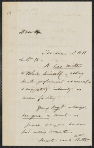 Wendell Phillips autograph letter signed to Thomas Wentworth Higginson, [26 October 1859]