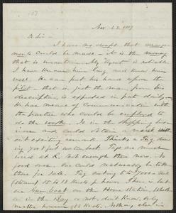 John W. LeBarnes autograph letter to [Thomas Wentworth Higginson], 22 November 1859