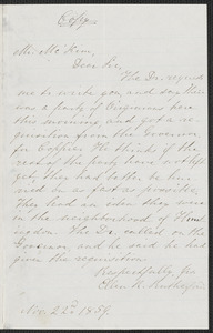 Ellen R. Rutherford letter to James Miller M'Kim, 22 November 1859