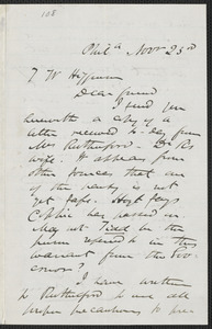 James Miller M’Kim autograph letter signed to Thomas Wentworth Higginson, Phila[delphia], 23 November [1859]