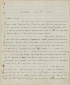 Annie Brown Adams autograph letter signed to Thomas Wentworth Higginson, North Elba, N.Y., 9 December 1859