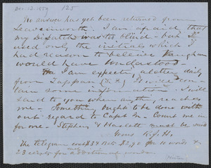 Richard J. Hinton autograph note signed to Thomas Wentworth Higginson, [13 December 1859]