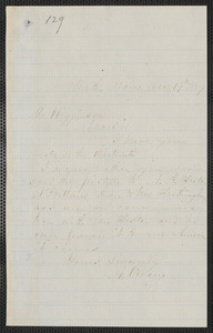 A. O'Leary autograph note signed to Thomas Wentworth Higginson, Bath, Maine, 19 December 1859