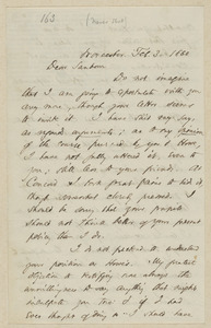 Thomas Wentworth Higginson autograph letter signed to Franklin Benjamin Sanborn, Worcester, 3 February 1860