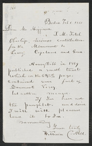 William C. Nell autograph letter signed to Thomas Wentworth Higginson, Boston, 6 February 1860