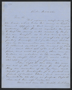 John W. LeBarnes autograph letter signed to [Thomas Wentworth Higginson], Boston, 14 February 1860