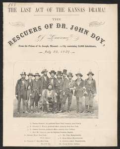 Printed broadside, "The Rescuers of Dr. John Doy of Lawrence," 23 July 1859