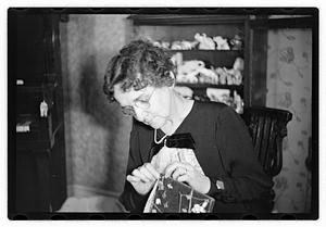 Shumaker, Mrs. James H. (Nellie) collector of miniature elephants