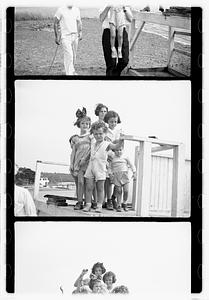 Group portraits near pond or beach