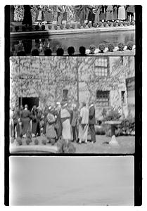 People gathered outside