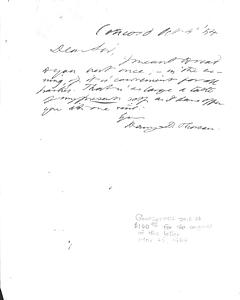 Henry David Thoreau to B.M. Watson Oct. 4 1854