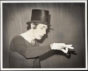Mime Jody Scalise of Charlemont, entertains Tuesday during Arts Week festivities at Greenfield Community College