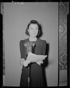 Ruth Moss at WAAB microphone