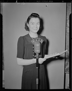 Ruth Moss at WAAB microphone