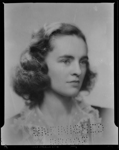 Portrait of unidentified woman marked unfinished proof