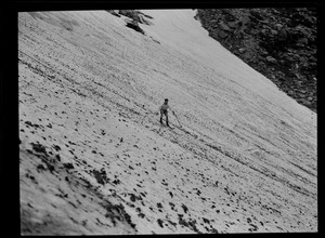 Downhill skier, possibly at Mount Washington