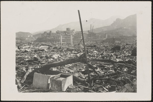 Area damaged by atomic bomb dropped on Nagasaki