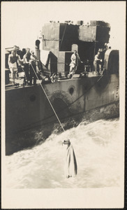 Unidentified image, probably taken from or aboard LST 795 while underway in Pacific