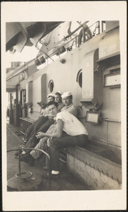 Unidentified image, probably taken from or aboard LST 795 while underway in Pacific